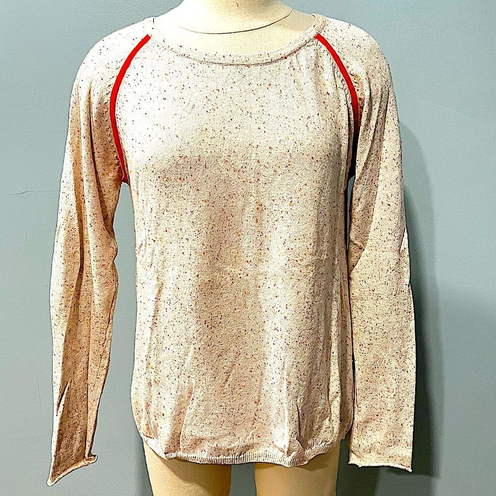 Project. Heathered Orange long Sleeve Knit Sweater